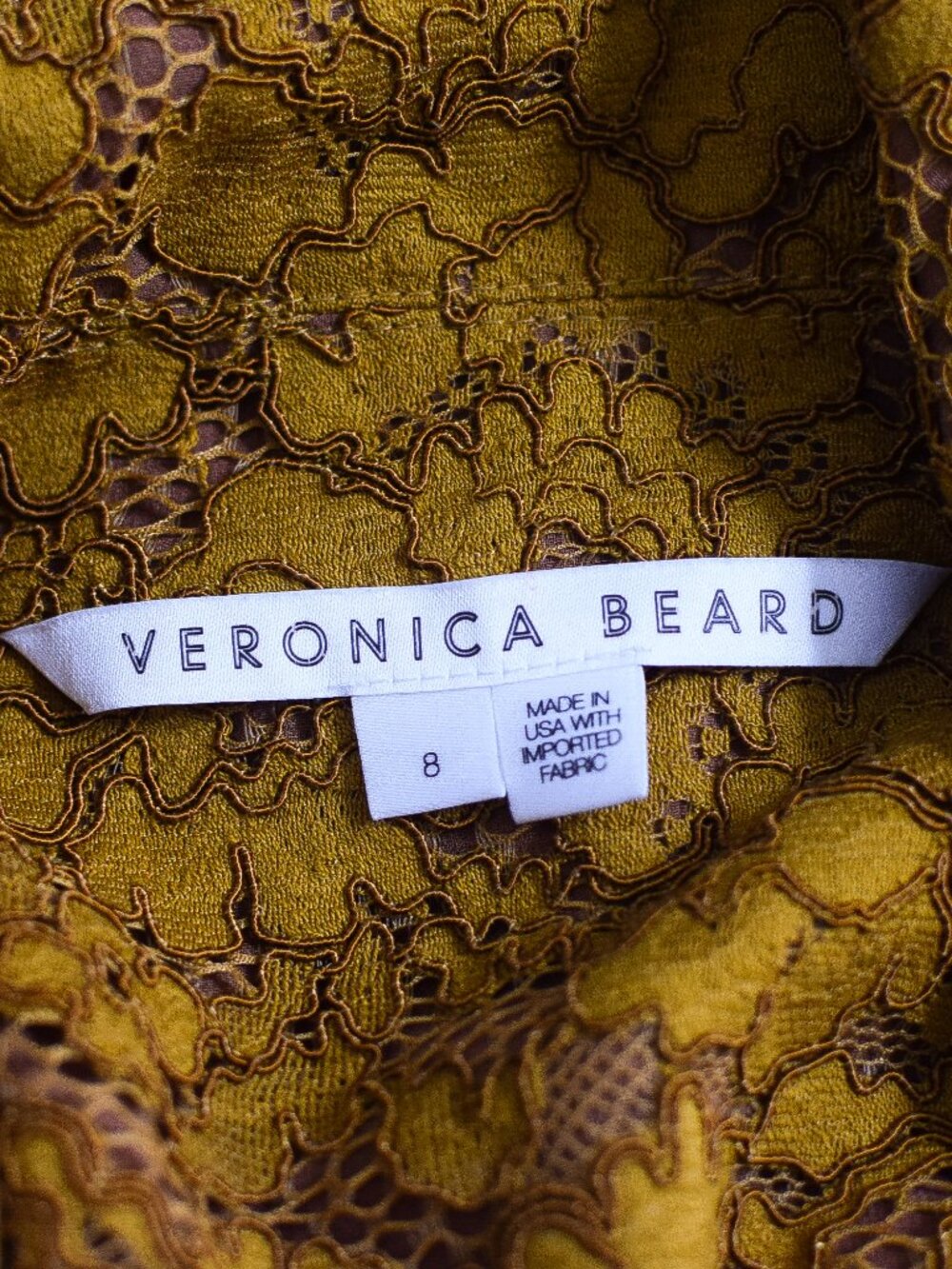 Veronica Beard Coppola Floral Lace Jacket Blazer Mustard Pockets Size 8 - Picture 11 of 13